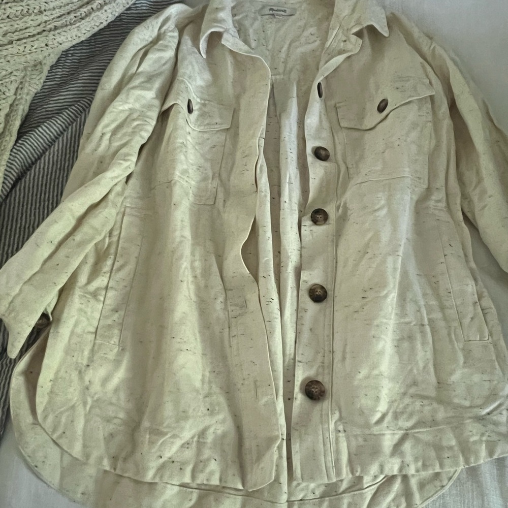 Madewell Women's Cream Flannel Jacket XXS oversized